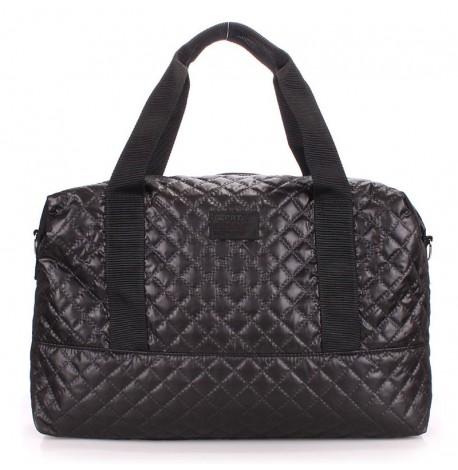 Стеганая женская сумка Poolparty Swag (черная)