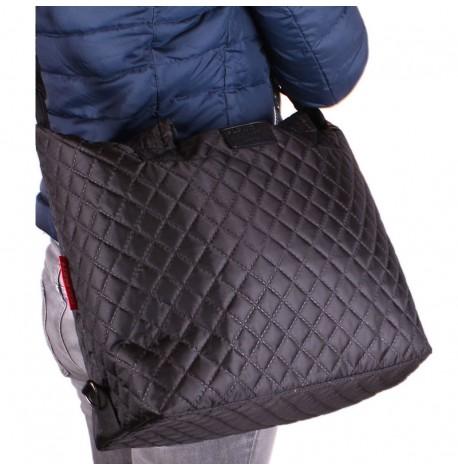 Стеганая женская сумка Poolparty Tokyo (черная)