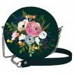 Сумка кругла Tablet "Квіти" темно-зелена