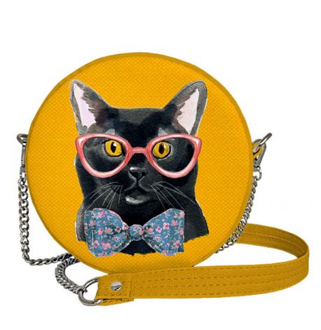 Сумка кругла Tablet "Кіт у окулярах"