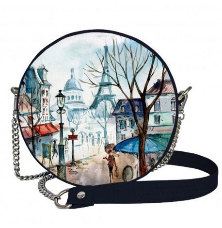 Сумка круглая Tablet "Париж" темно-синяя