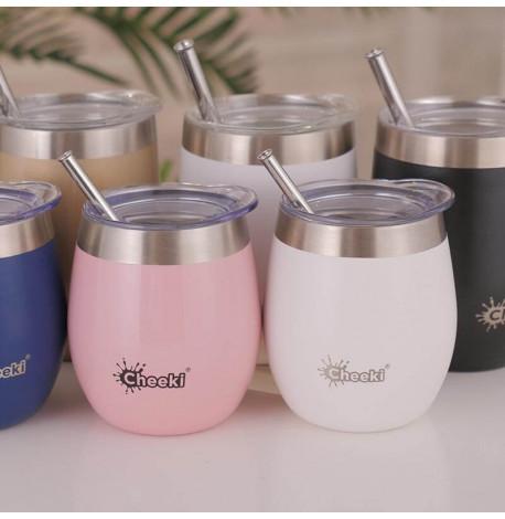 Термостакан зі сталевою трубочкою Cheeki Wine Tumbler Pink Champagne (220 мл)