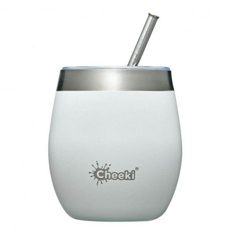 Термостакан со стальной трубочкой Cheeki Wine Tumbler Spirit White (220 мл)
