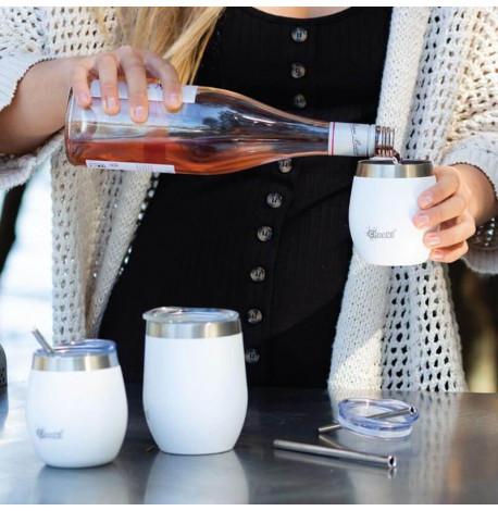 Термостакан со стальной трубочкой Cheeki Wine Tumbler Spirit White (220 мл)