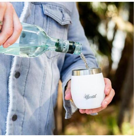 Термостакан со стальной трубочкой Cheeki Wine Tumbler Spirit White (220 мл)