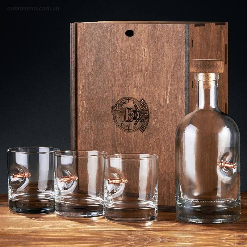 Набір для віскі з кулею (графин + 3 склянки)